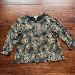 Notations Black and Brown Patterned Top